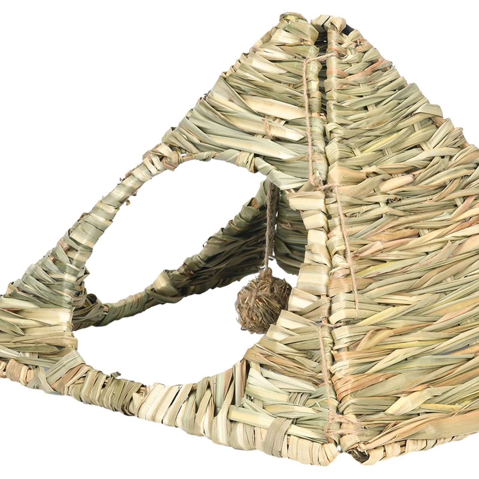 For Rabbit Foldable Woven Hideaway Hut for Gerbil Canary Hamster