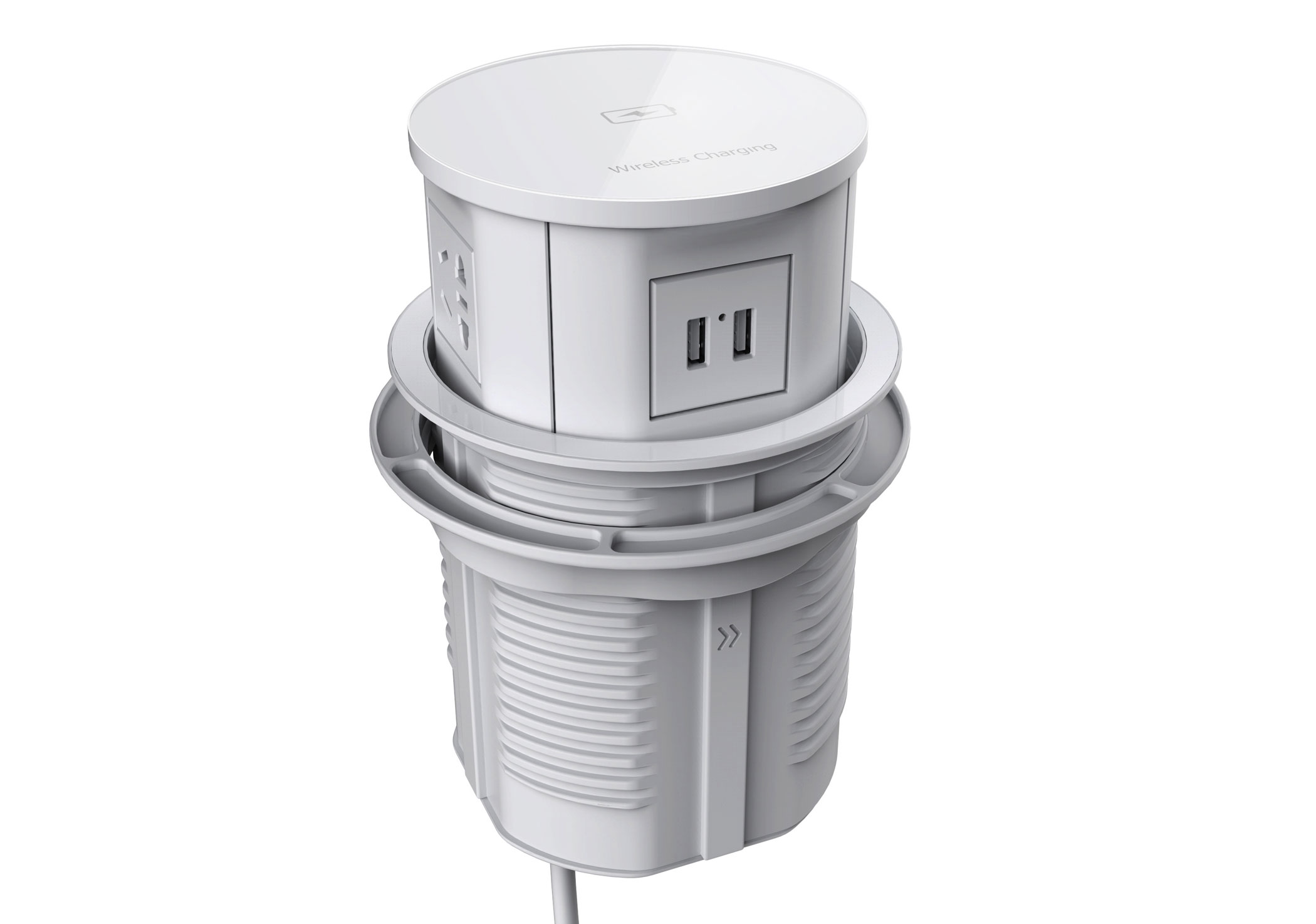 Ổ cắm điện sạc không dây âm bàn 15W - USB-A/C