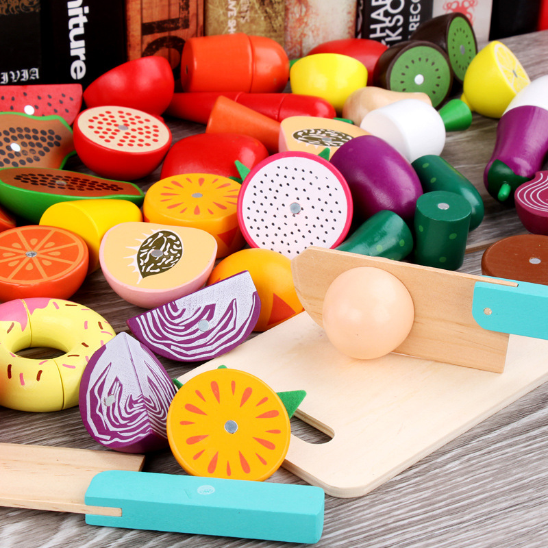 Đồ Chơi Hộp Cắt Củ Quả Wooden Fruit, Vegetables Game - 20 chi tiết ( Từ 2-4 tuổi)