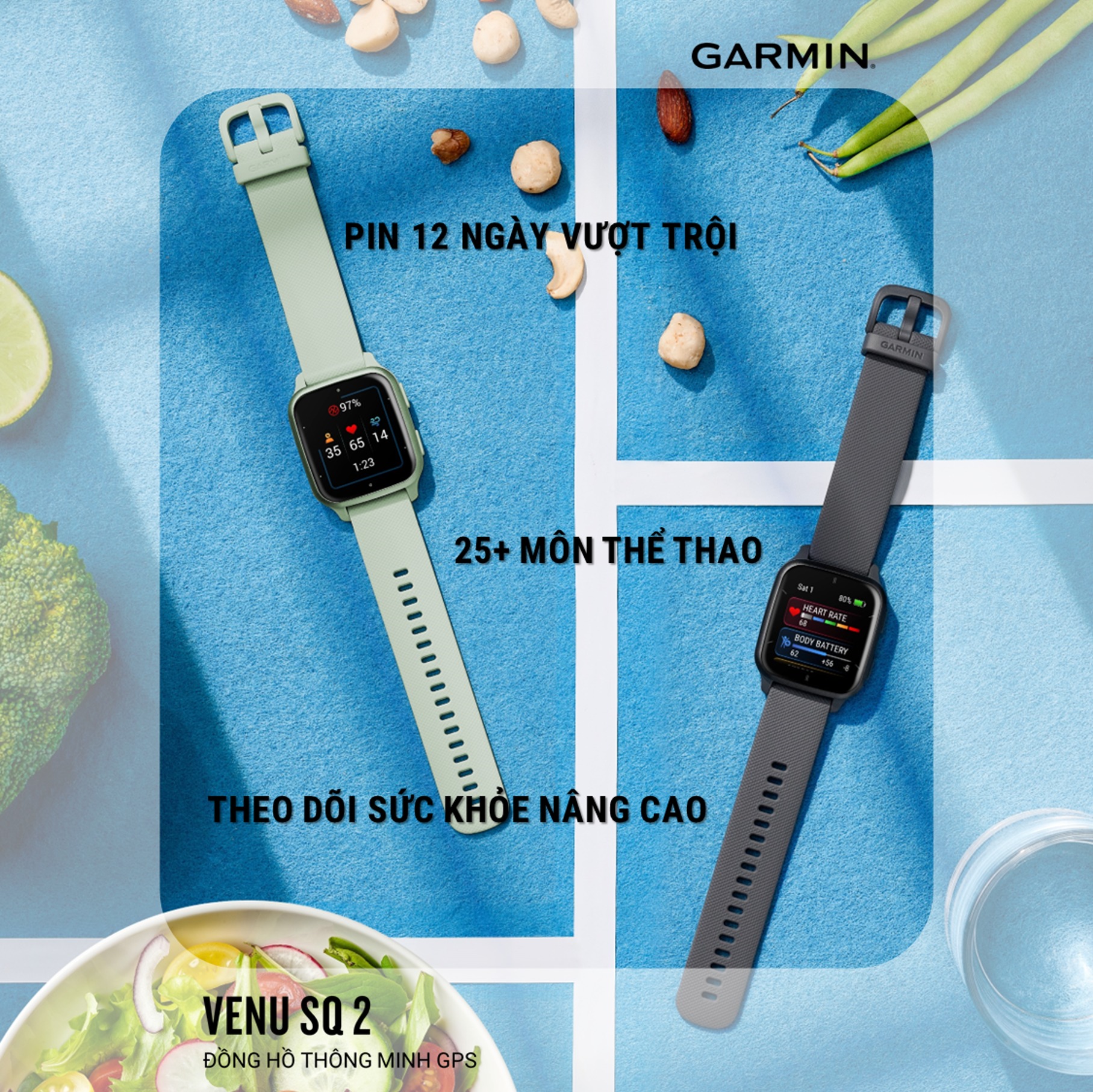 Đồng hồ thông minh Garmin Venu Sq 2 - Hàng chính hãng