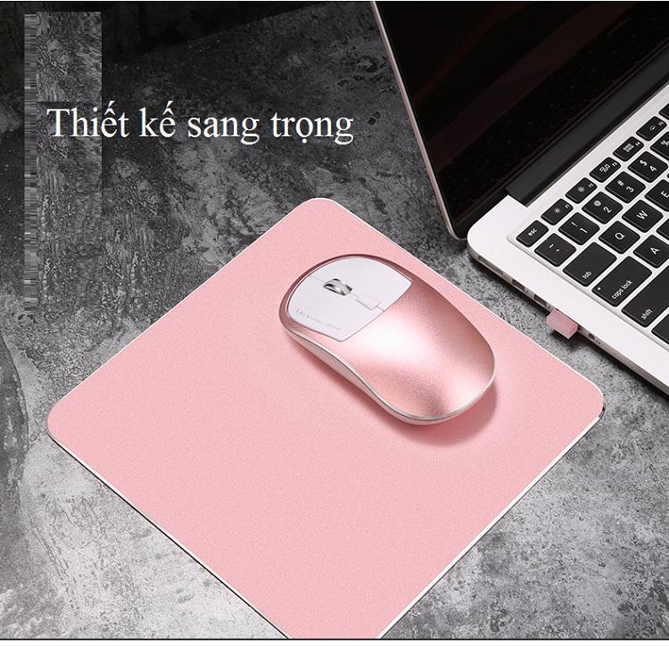 Chuột Không Dây + Tấm Lót Chuột Kim Loại K-1 Pin Sạc Tiện Lợi