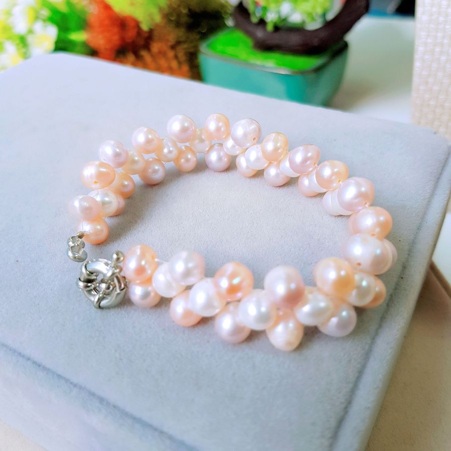 Vòng Tay Ngọc Trai Nước Ngọt Thiên Nhiên Cao Cấp - Chuỗi Kết Hoa Đa Sắc - Trang Sức Cô Tấm - VILA PEARL - Nhiều Màu - CTJ4211