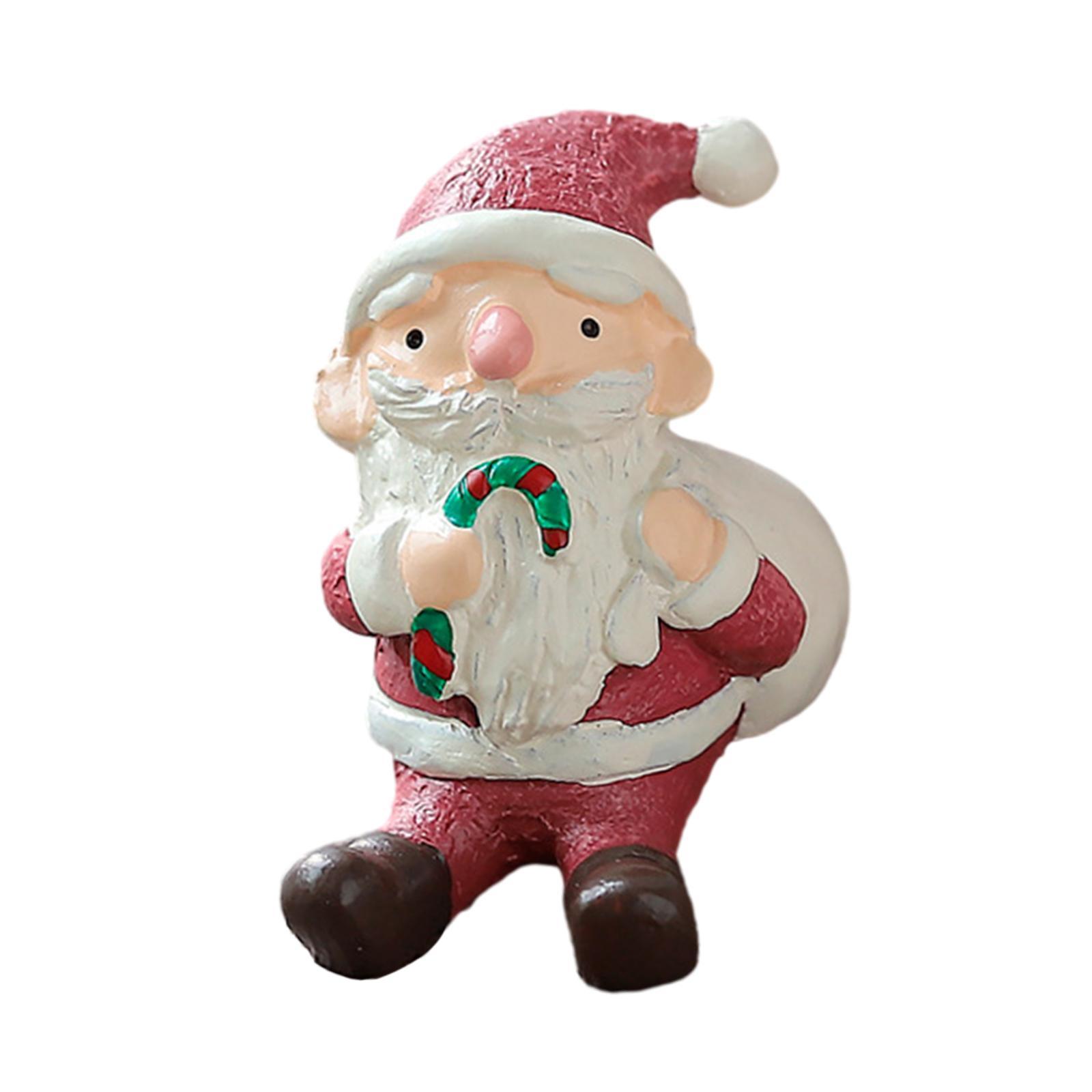 Christmas Figurine Creative Miniature Statue for Tabletop Fairy Garden Decor