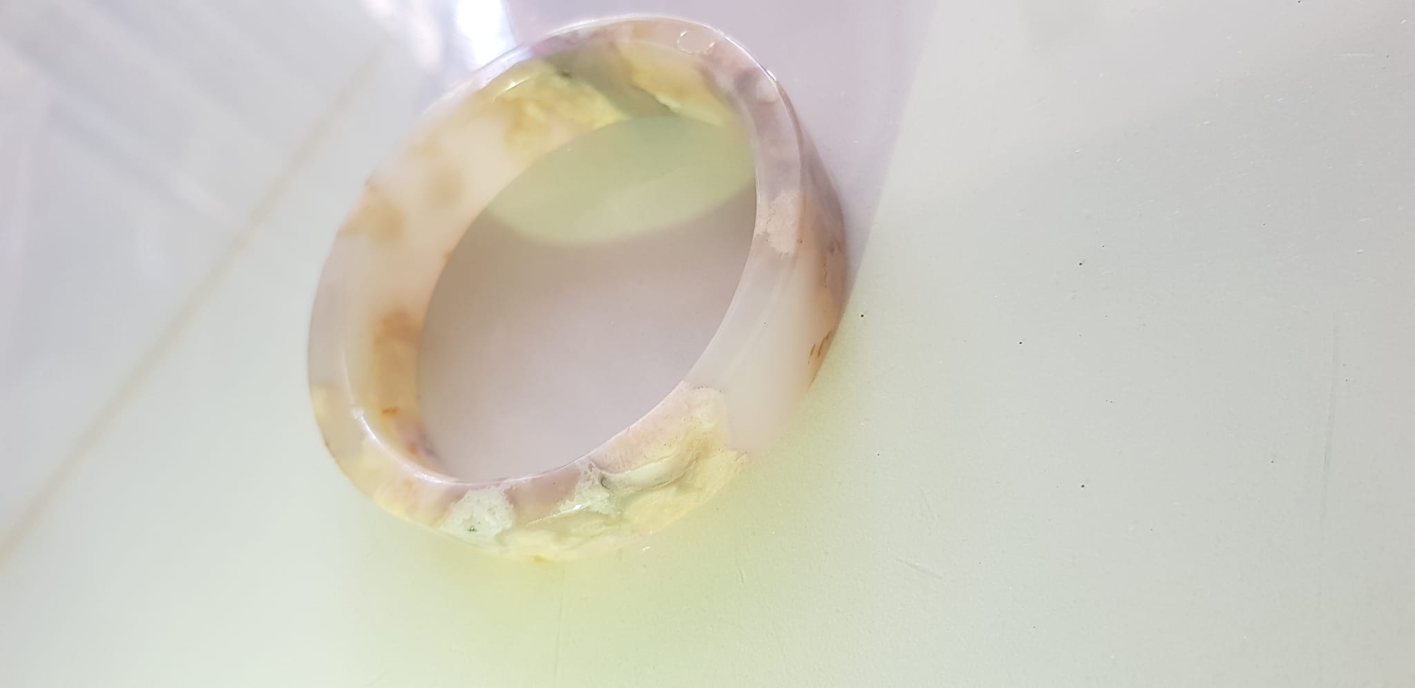 Vòng tay Nữ Mã Não Bản Vuông bông rau câu Ni 50mm x cao 13mm x dầy 5mm Nữ 45kg - 50kg đeo đẹp xinh tay lắm ạ