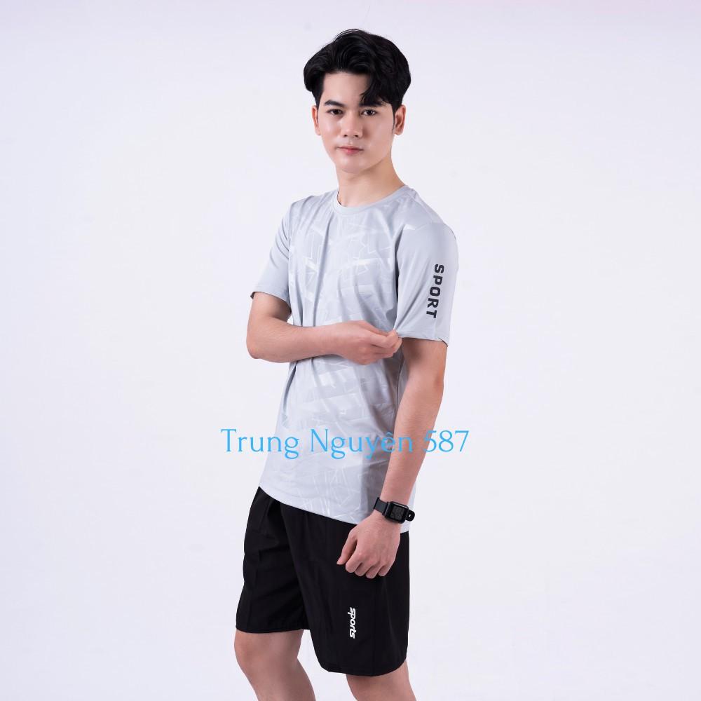 Bộ thể thao nam chất vải thun lạnh 4 chiều.