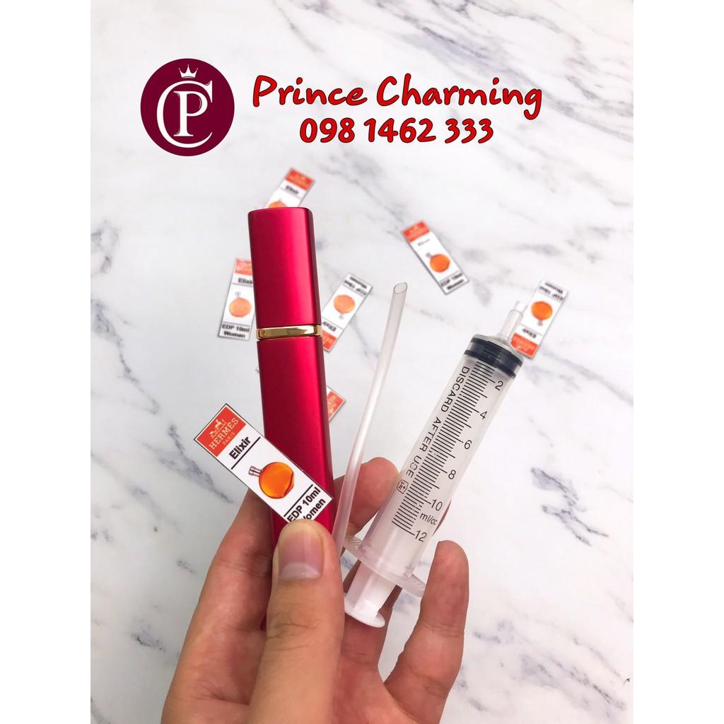 Combo Lọ + bộ chiết nước hoa: lọ chiết + Xi lanh Chiết + Tem dán