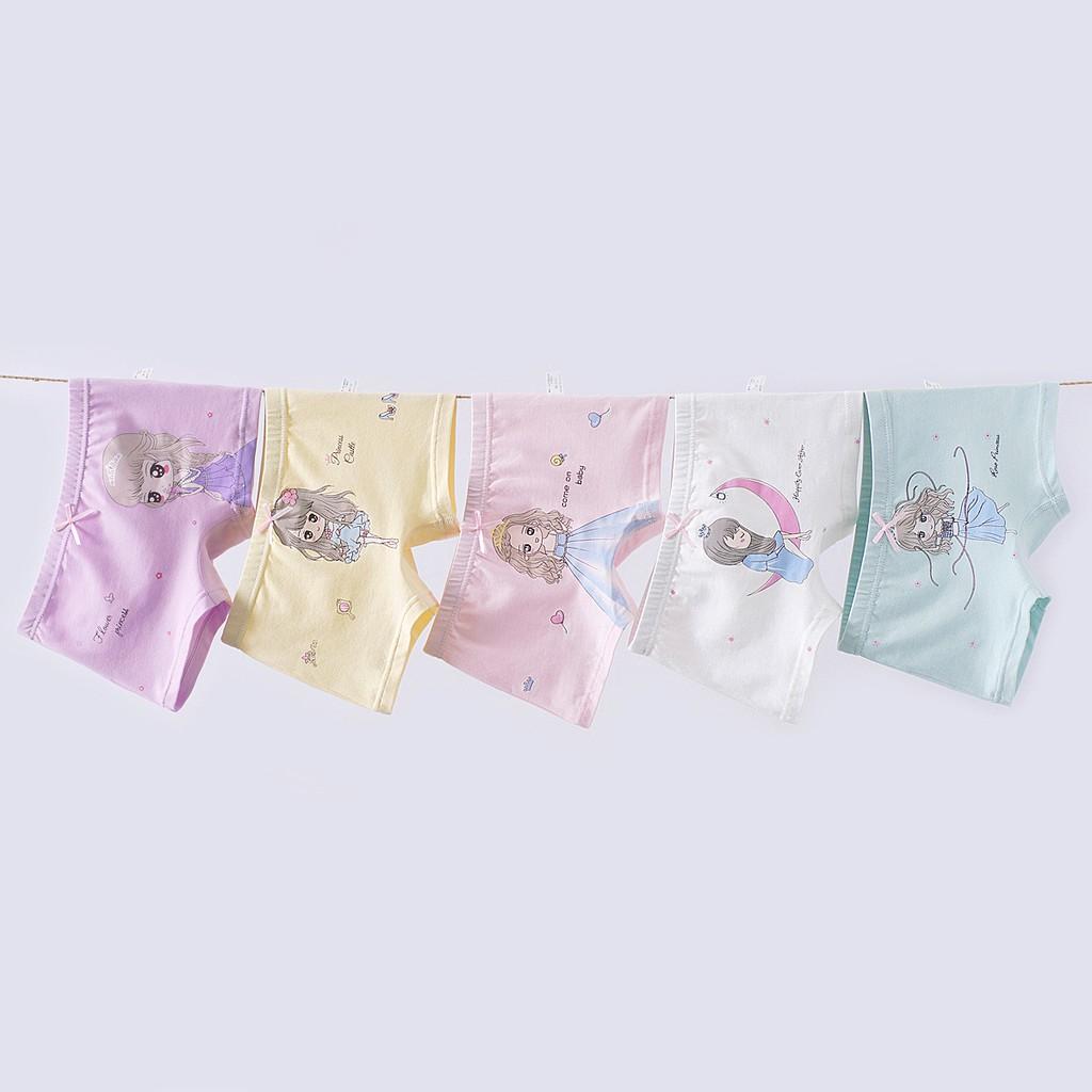 Quần Chíp Bé Gái,Quần Lót Bé Gái Set hộp 5 Chiếc Kháng Khuẩn 100% Cotton hàng Xuất