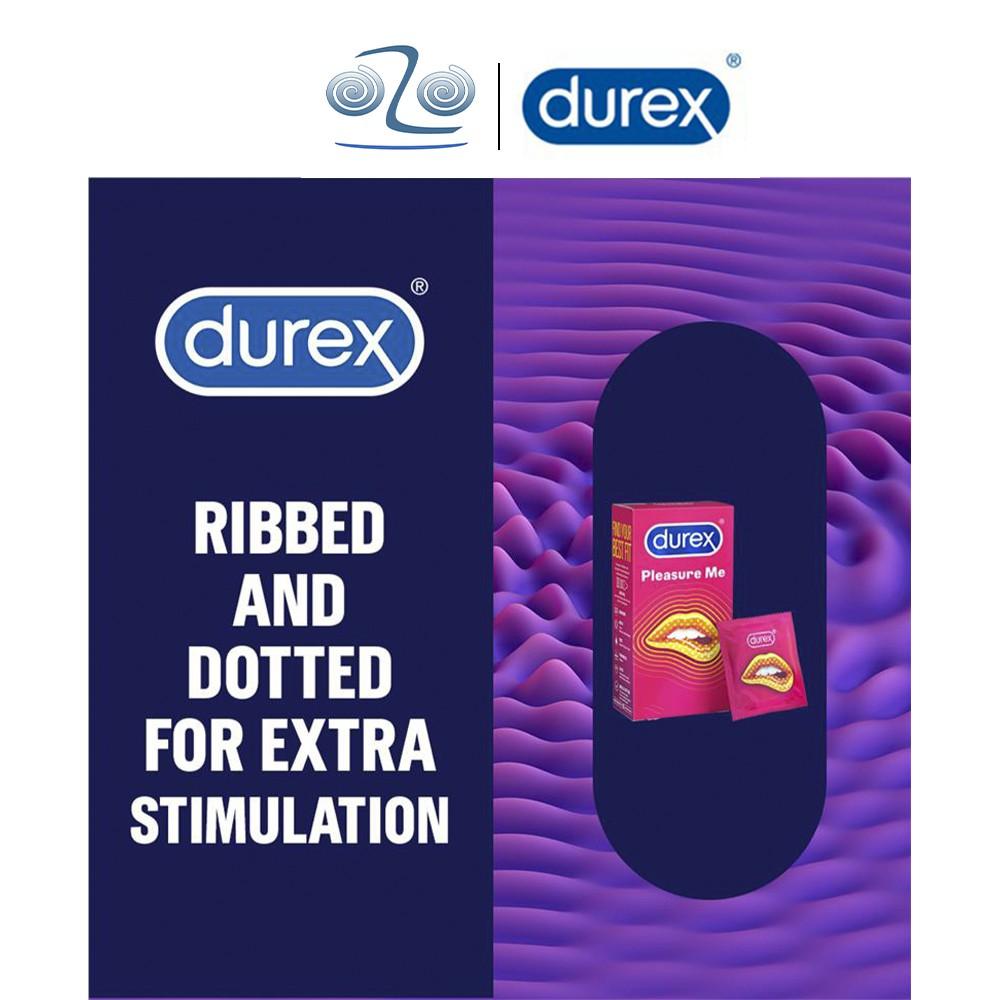 Bao cao su Durex Pleasure Me gân gai hàng chính hãng size 56 - Hộp 30 bcs