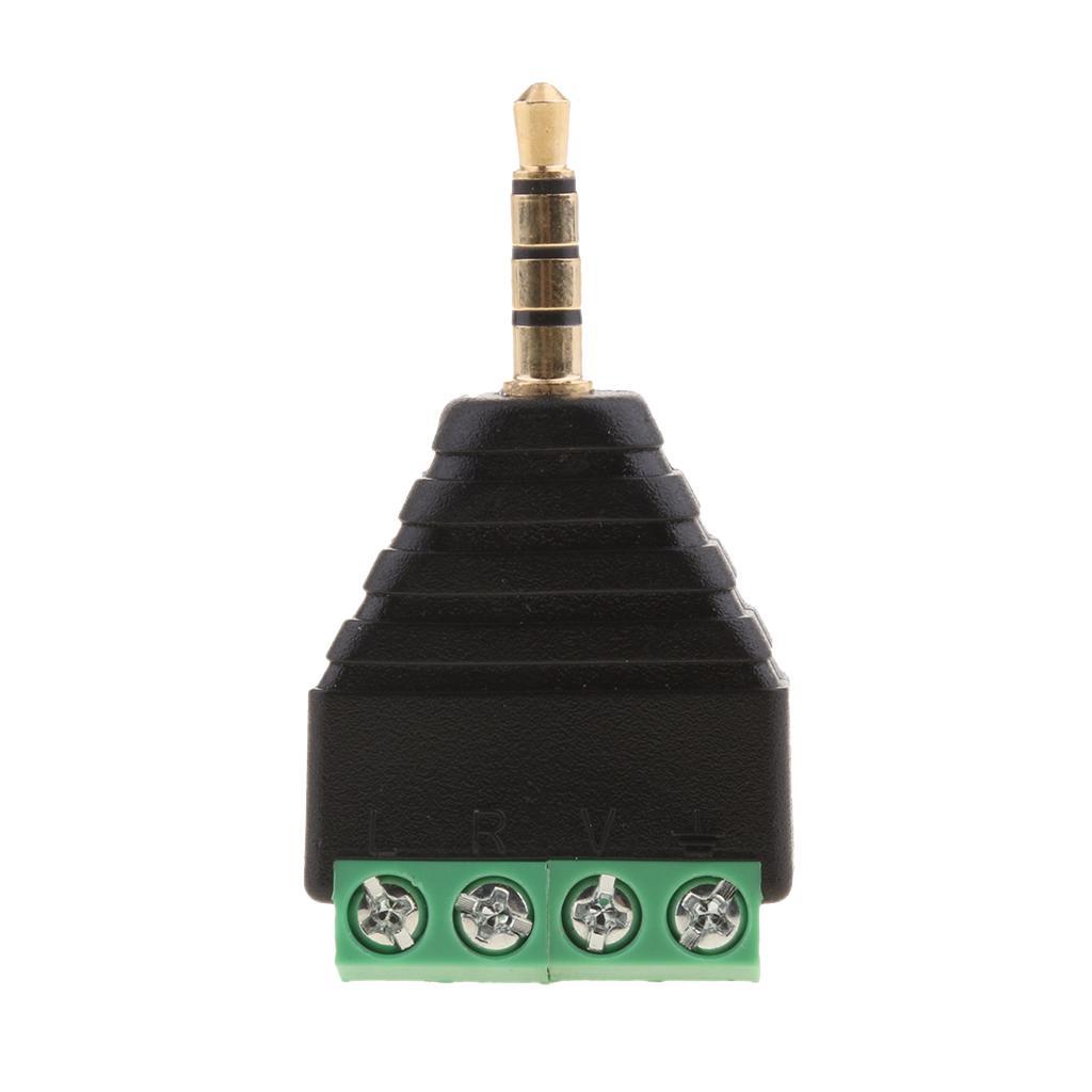 3.5mm 4 Pole Stereo  Male to 4 Screw Terminal Female Converter Adapter