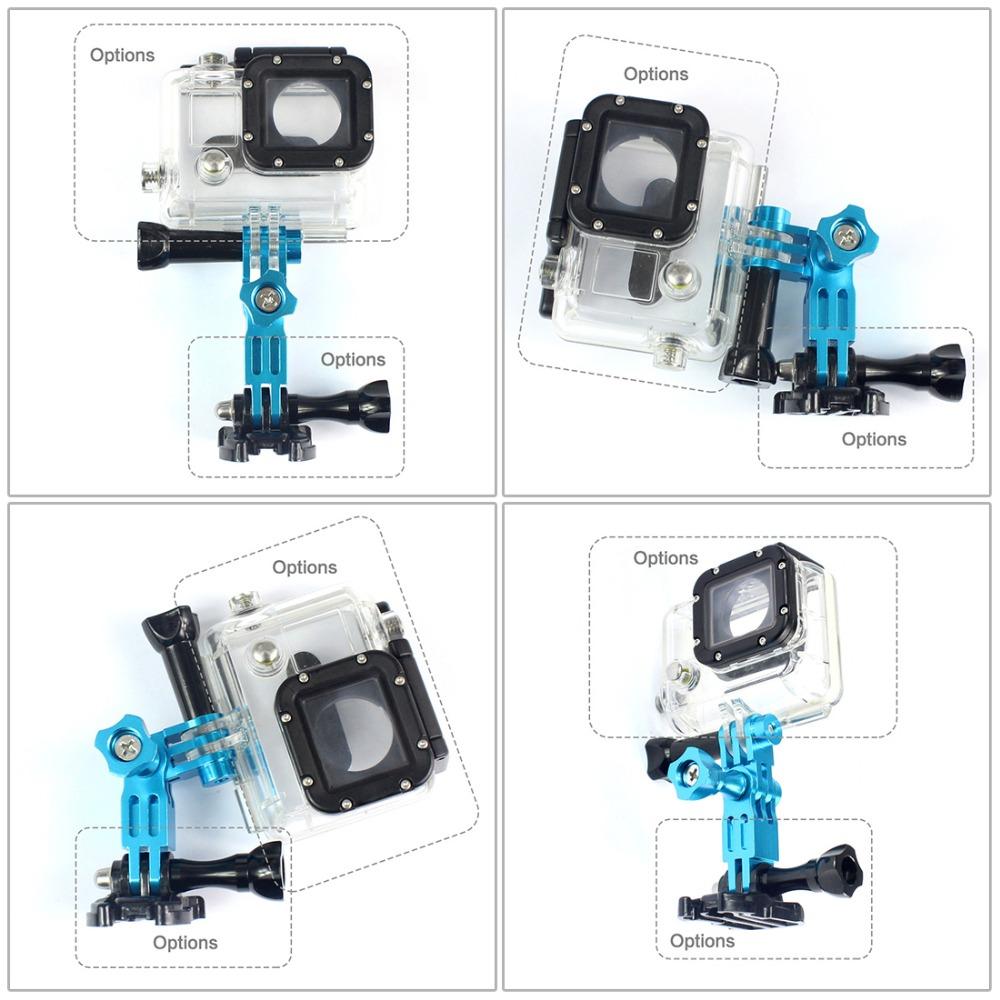 F06688 CNC ALUMINUM PIVOT ARM ARM ARM Bộ chuyển đổi màu xanh cho GoPro Hero 1 2 3 3 4