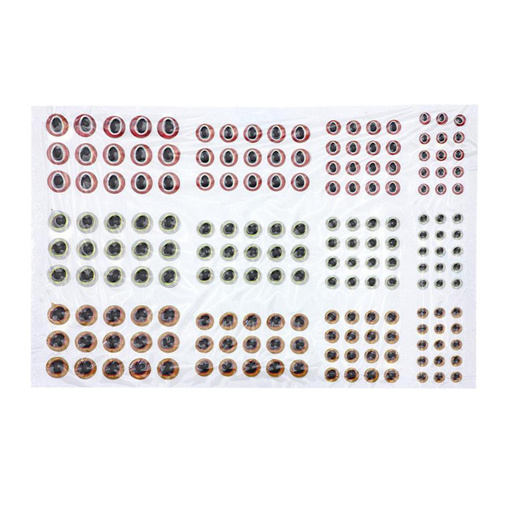 183pcs Fishing Lure Eyes 3D Holographic Eyes Fly Tying Jigs Crafts DIY Red White