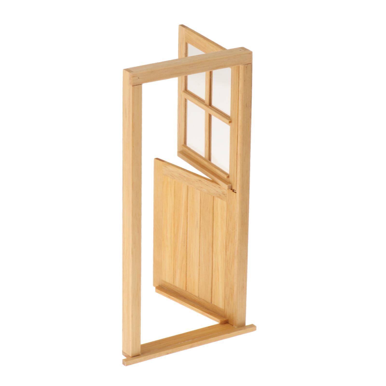 1/12 Dollhouse Miniature Wood Door, Kids Pretend Play Toys, Living Room Furniture