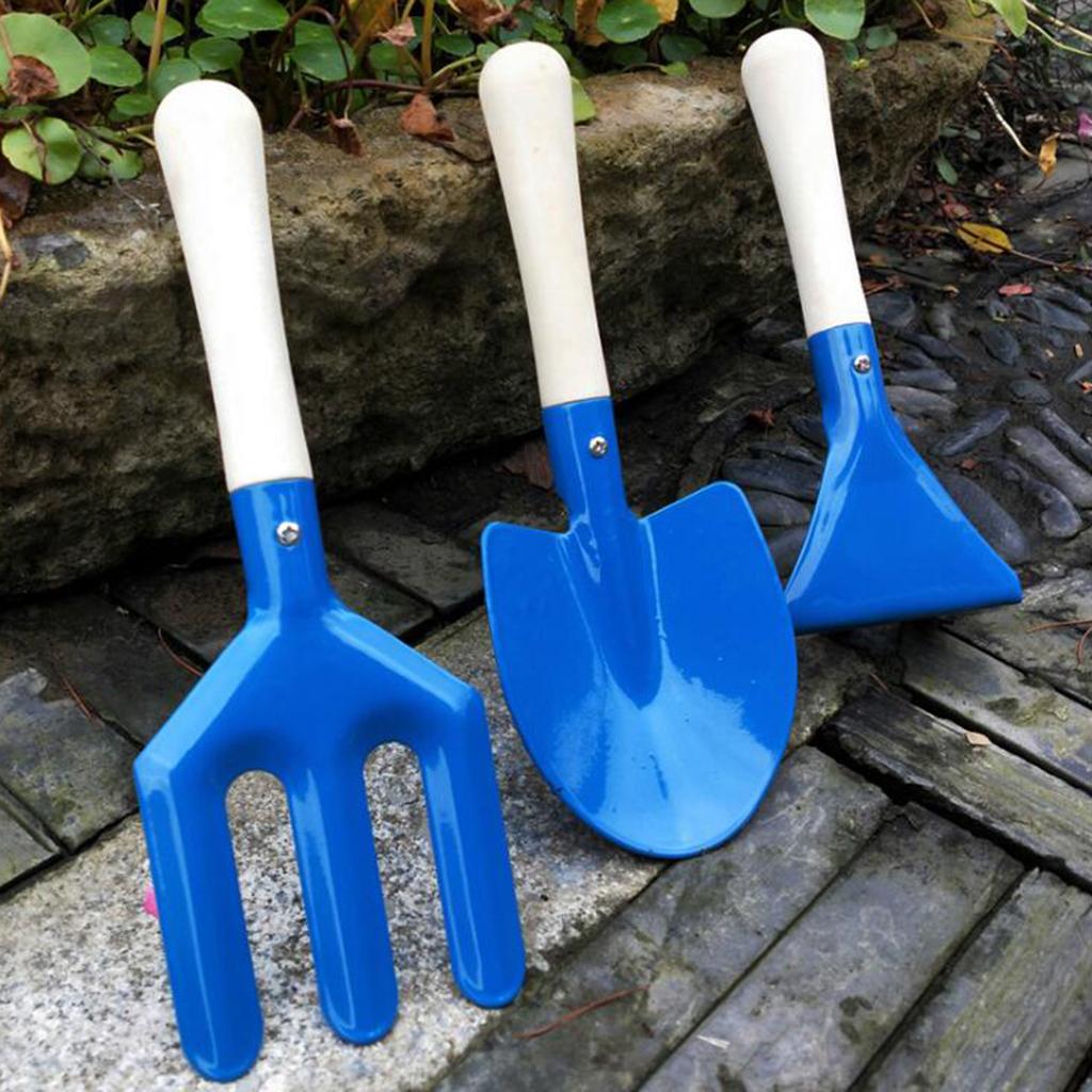 3 Cái Mini Metal Rake Sh Xẻng Fork Set Kids Beach Sandbox Toy