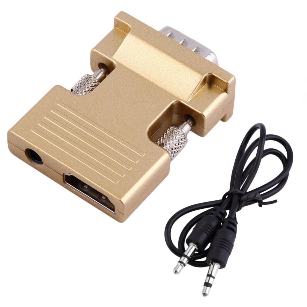 Female to VGA Male Converter Audio Adapter Support 1080P Signal Output