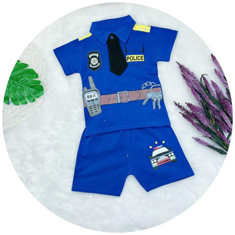 Bộ đồ cho bé trai chất coton co giãn 4 chiều mẫu POLIS từ 7-18kg
