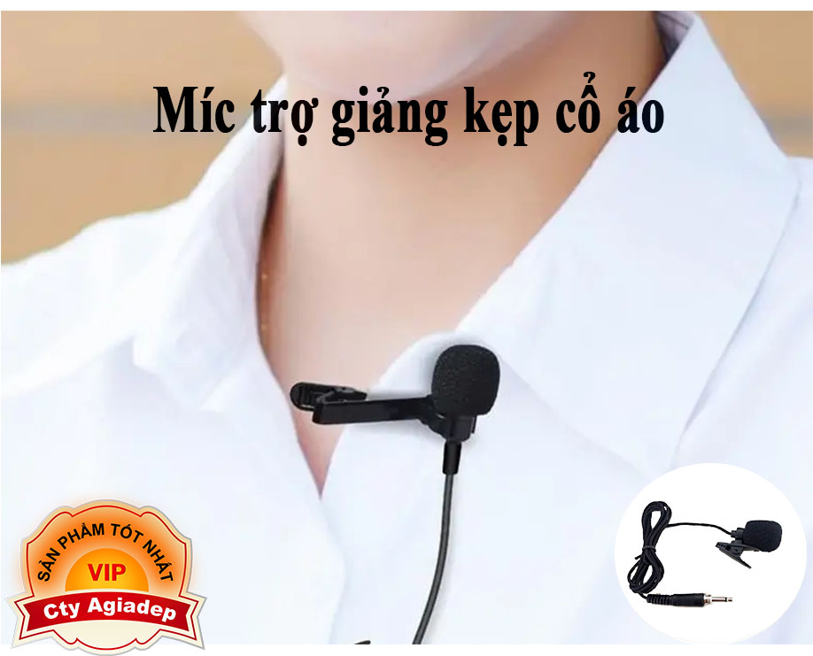 Micro trợ giảng kẹp cổ áo đầu jack 3.5mm Cao cấp, tiện lợi phụ vụ các công việc giảng dạy, hướng dẫn viên du lịch,..