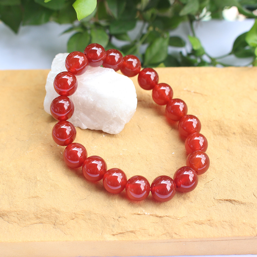 Vòng tay Đá mã não đỏ tự nhiên cho Tuổi Tuất 10ly AKO5
