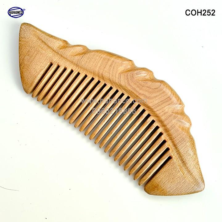 Lược gỗ Bách Xanh hình lá (Size: S - 13cm) COH252 - Chải tóc thư giãn hằng ngày - Chăm sóc tóc
