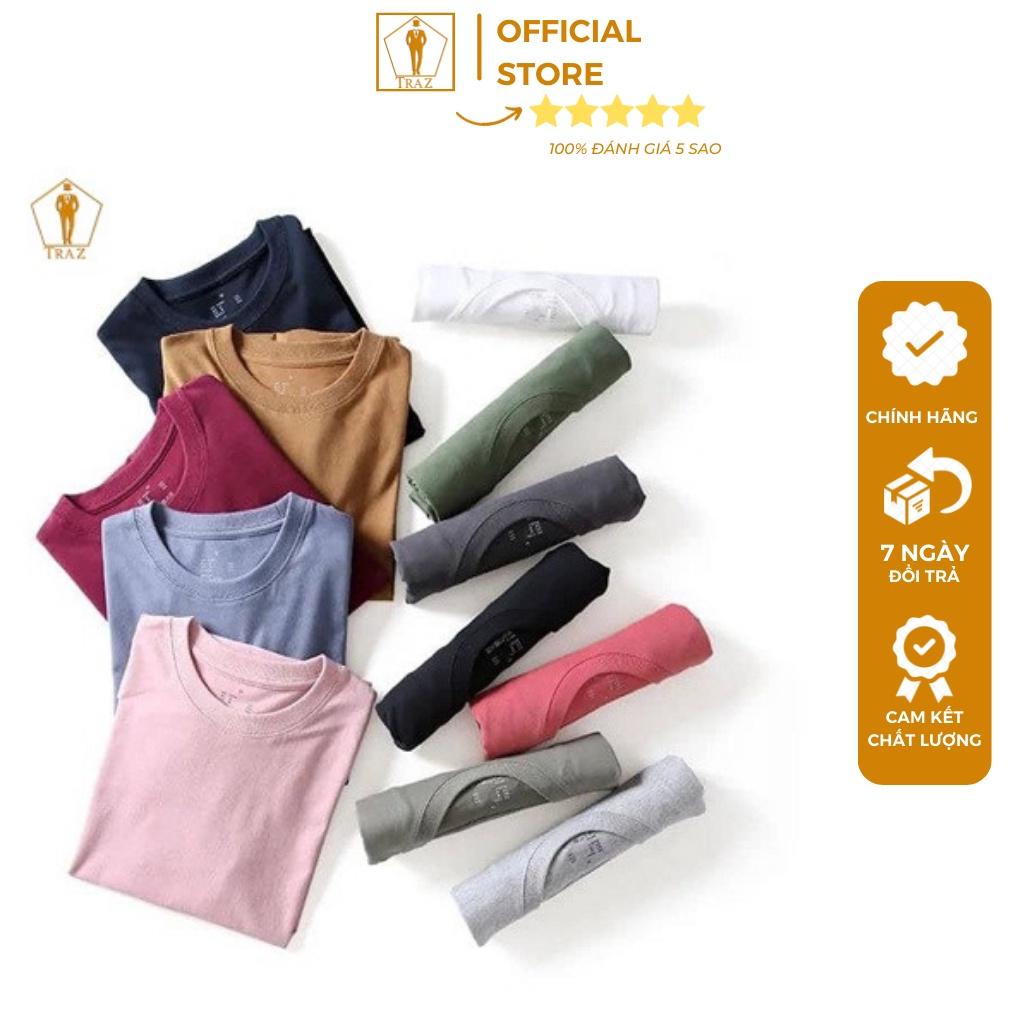 Áo Thun Nam Trơn Basic TRAZ, Áo Phông Nam Tay Ngắn Phom Rộng Suông Unisex 100% COTTON Thấm Hút Mồ Hôi