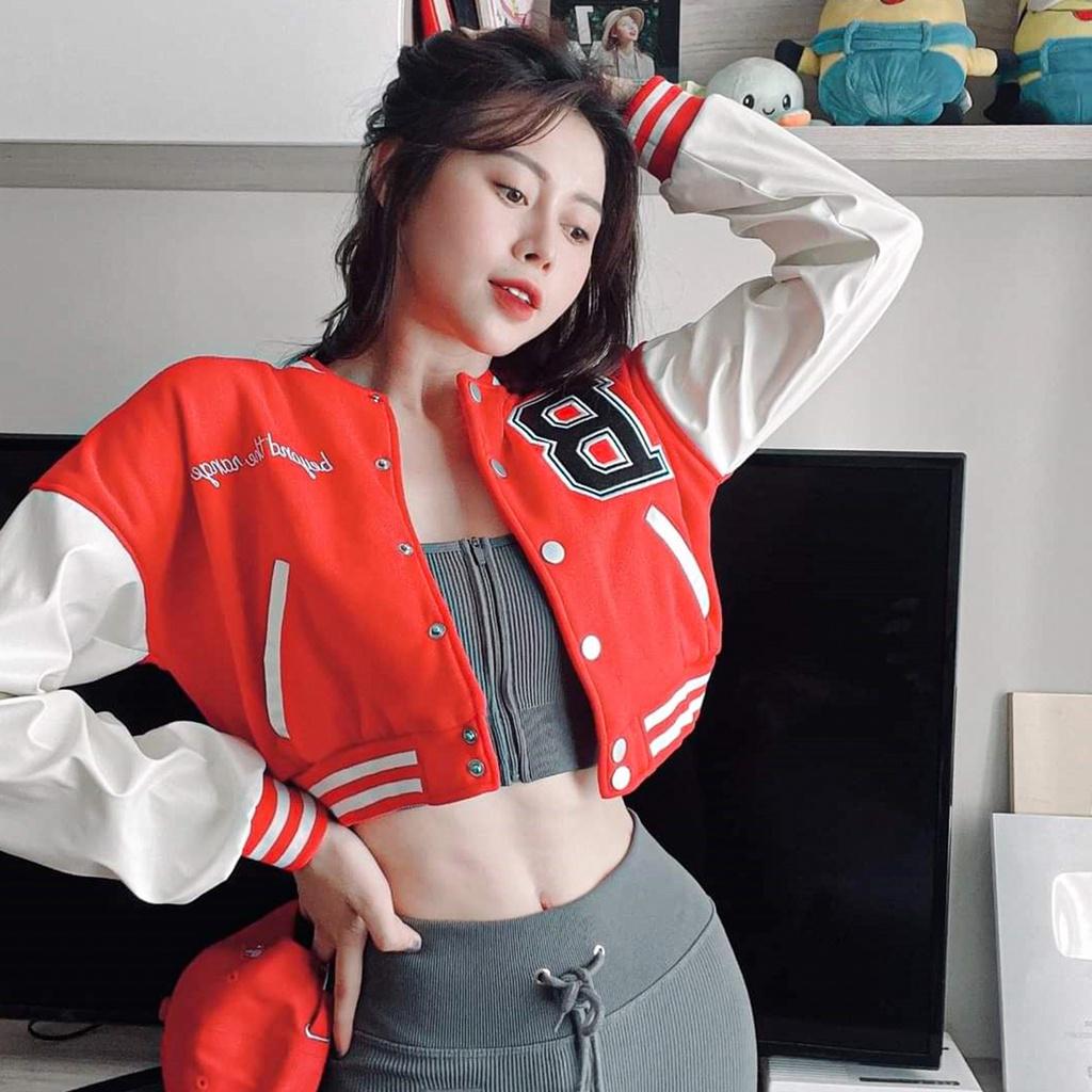 ( HÀNG CHUẨN ĐẸP ) Áo Khoác Bomber Chữ D Chạy Viền Tay Phối Màu Sắc Trẻ Trung Cá Tính Cool Girl - ATNU017