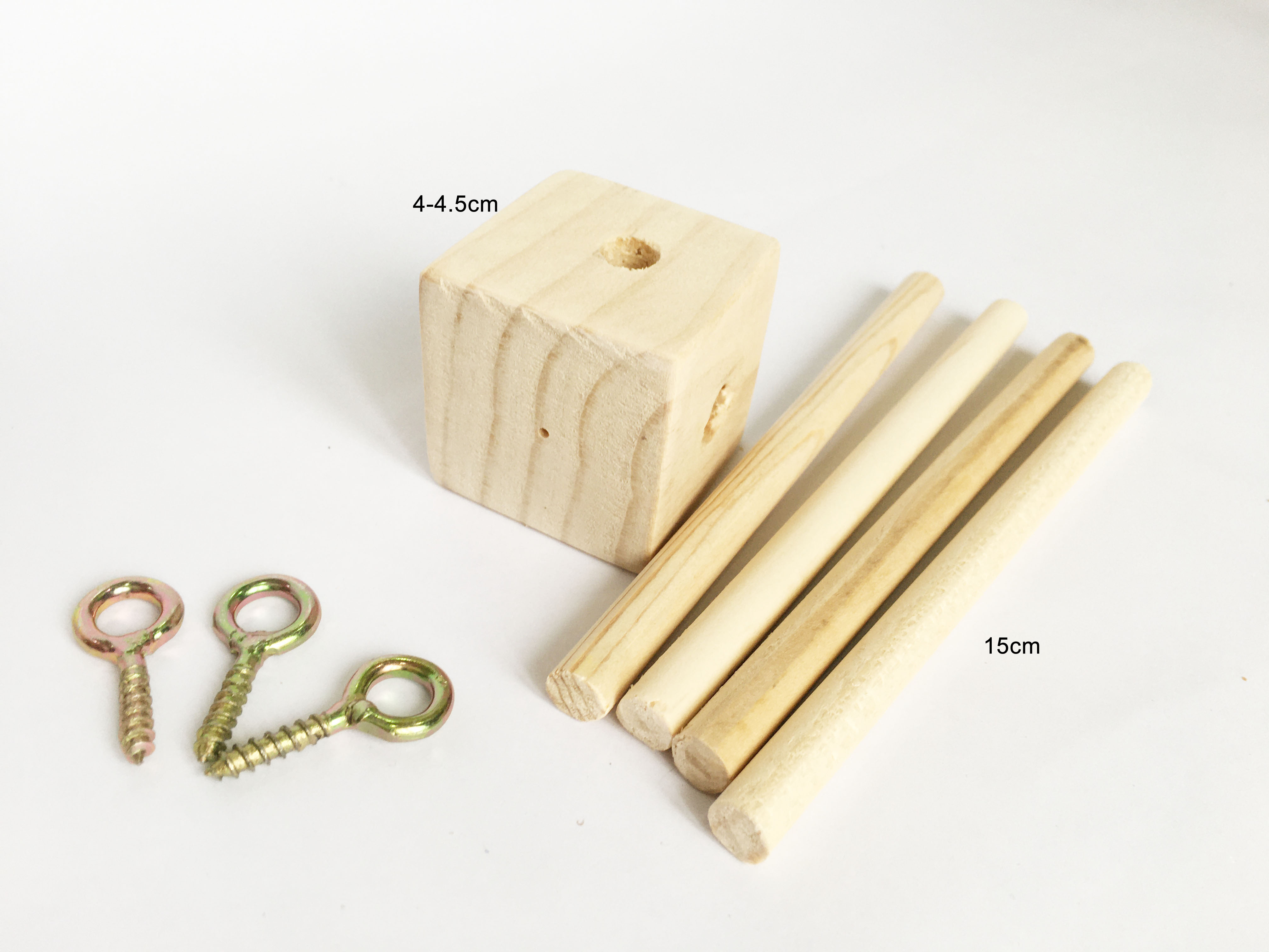 Combo bộ thanh treo nôi cũi - thanh chữ X + thanh kẹp chữ J gỗ thông