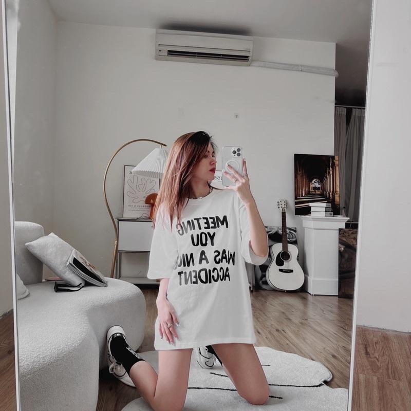 Áo thun ALTHOUGH form unisex, in chữ, chất vải Cotton 100% thoáng mát