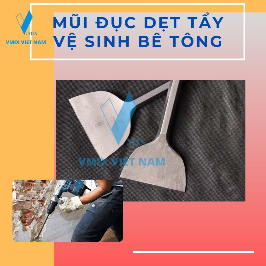 Mũi đục dẹt bản 12cm, chuôi 17mm, vừa với tất cả các loại máy đục, bản to vệ sinh cực nhanh, tiết kiệm thời gian.