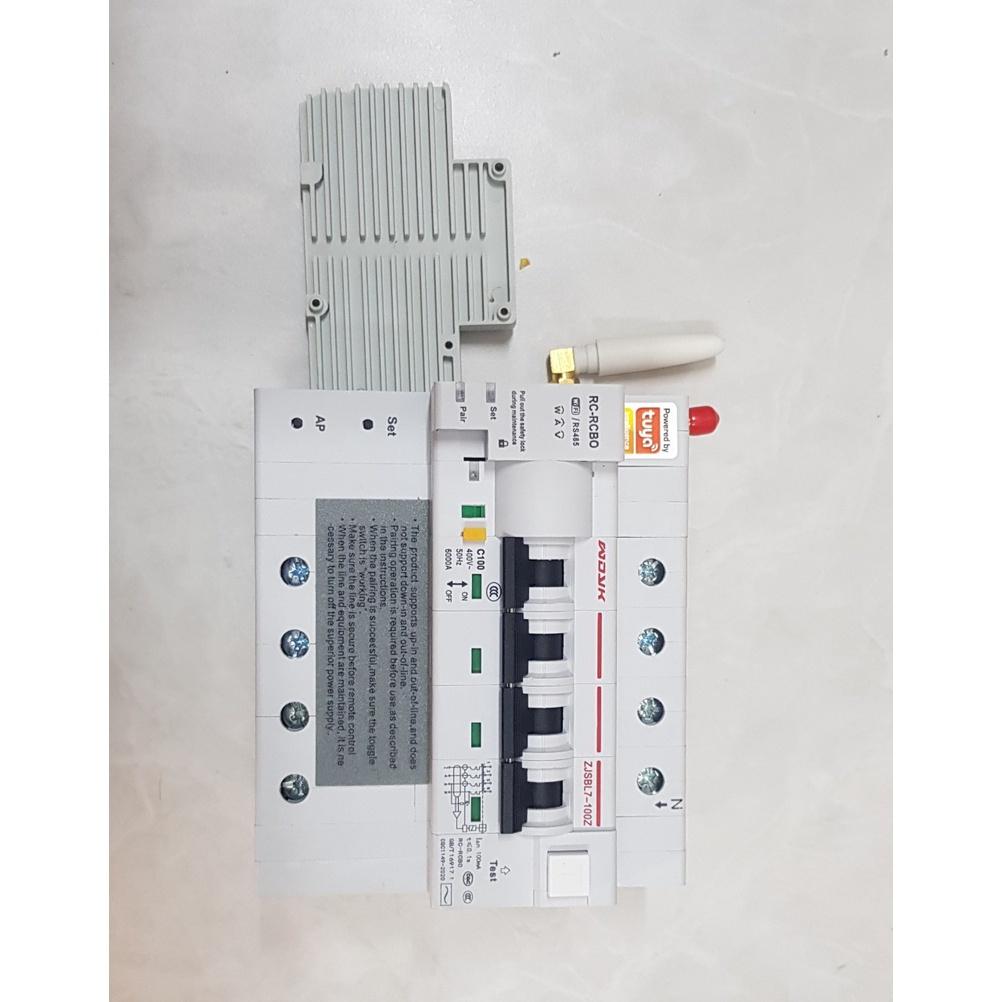 Aptomat cầu dao tổng RCBO CB thông minh wifi đo điện năng, chống giật, App Smart life Tuya, 63A - 2P, 100A - 4P