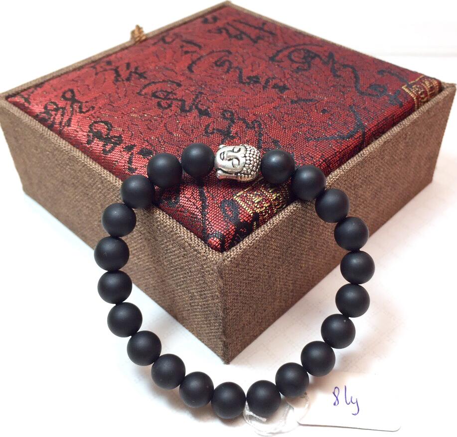 Vòng tay phong thủy đá Obsidian 8 ly