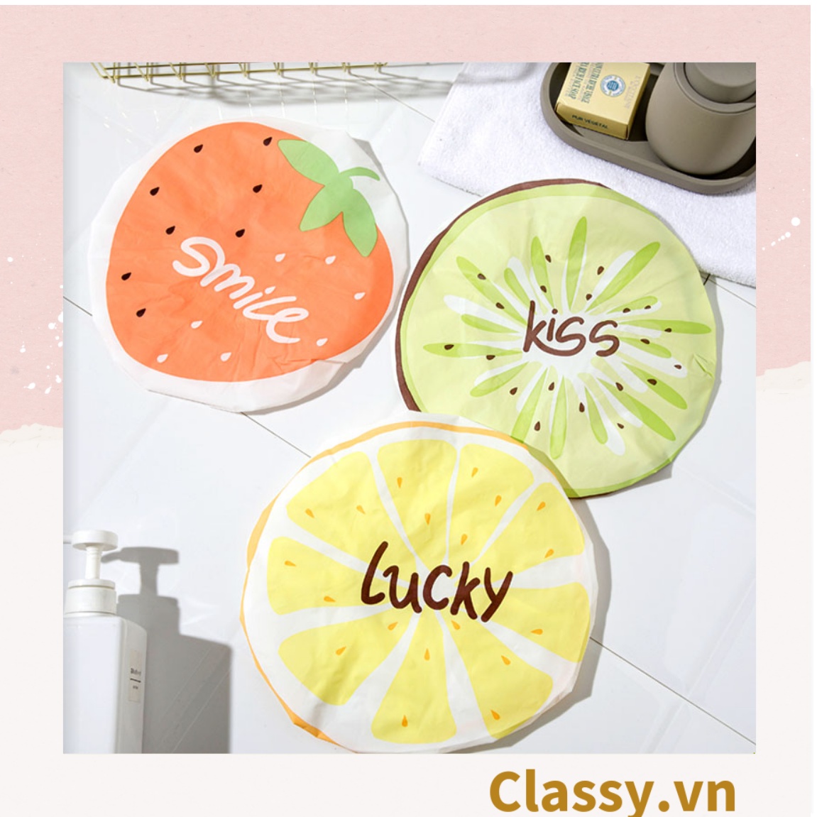 Mũ tắm nhiều màu, họa tiết trái cây phù hợp cho cả nam và nữ Classy PK1291