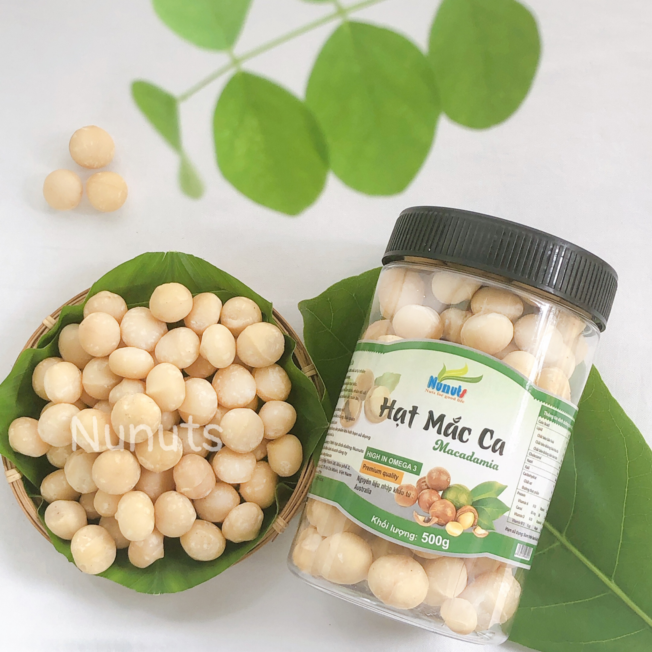 Hạt macca Úc đã tách vỏ (loại 1 nguyên hạt), sấy giòn ăn liền hoặc làm sữa Nunuts ( nhân macca)