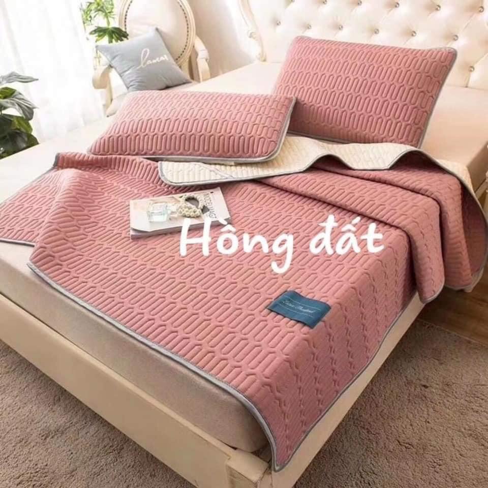 CHIẾU ĐIỀU HOÀ CAO SU NON TENCEL TẶNG KÈM 2 VỎ GỐI