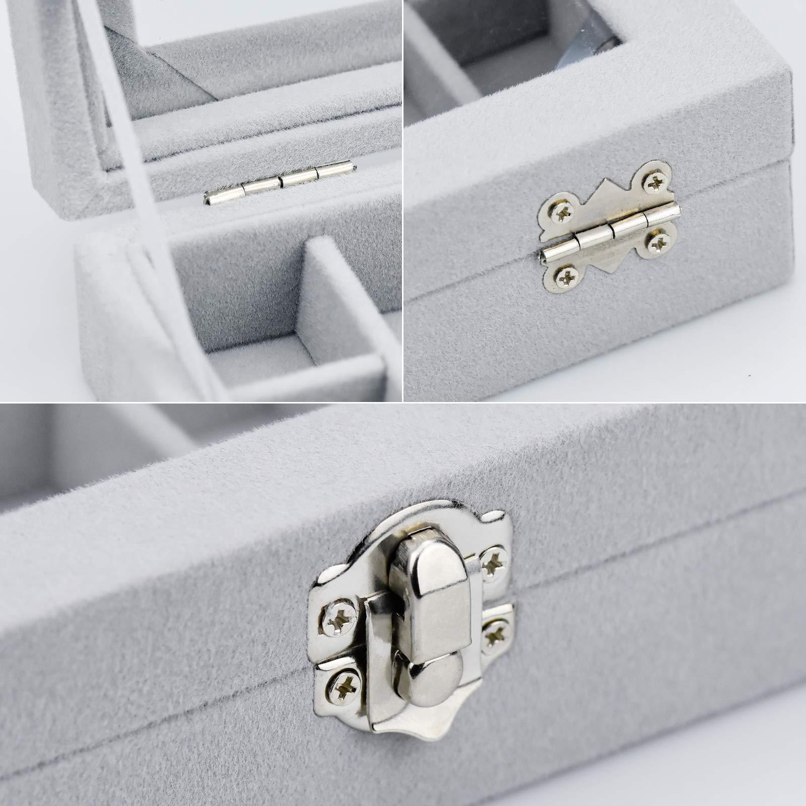 Hộp Trang Sức 24 Ngăn, Rương Trang Sức, Màn Hình Có Nắp Kính Trong Cho Nhẫn, Đồng Hồ, Dây Chuyền, Hoa Tai, Ý Tưởng Quà Tặng