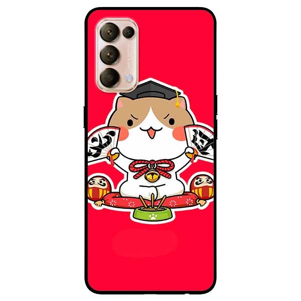 Ốp lưng dành cho Oppo Reno 5 mẫu Mèo May Mắn 7