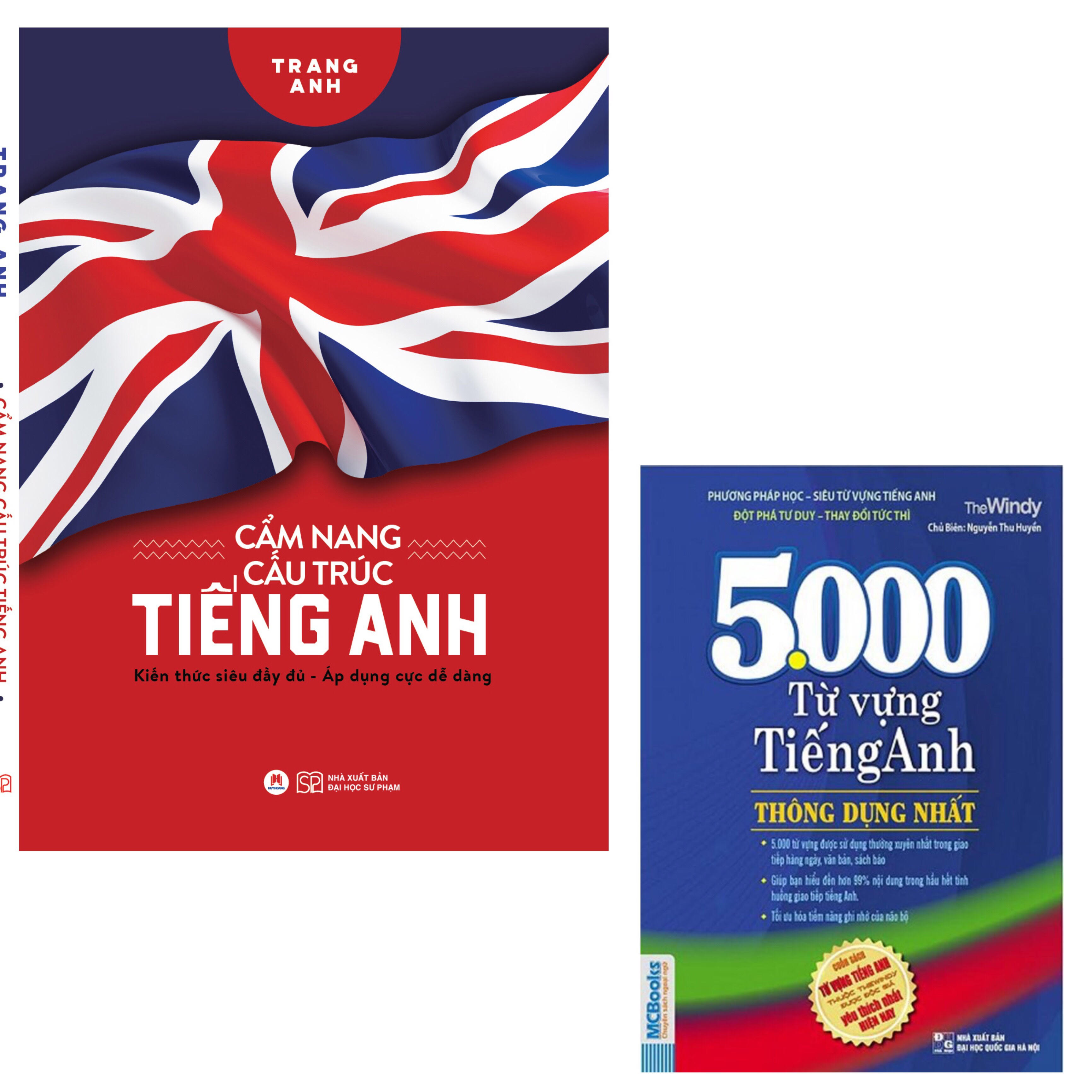 Combo Cẩm Nang Cấu Trúc Tiếng Anh + 5000 Từ Vựng Tiếng Anh Thông Dụng Nhất