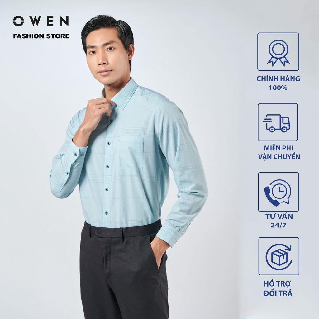Áo Sơ mi Owen nam dài tay dáng Regular sợi Tre mềm mịn mát Mã AR220788D