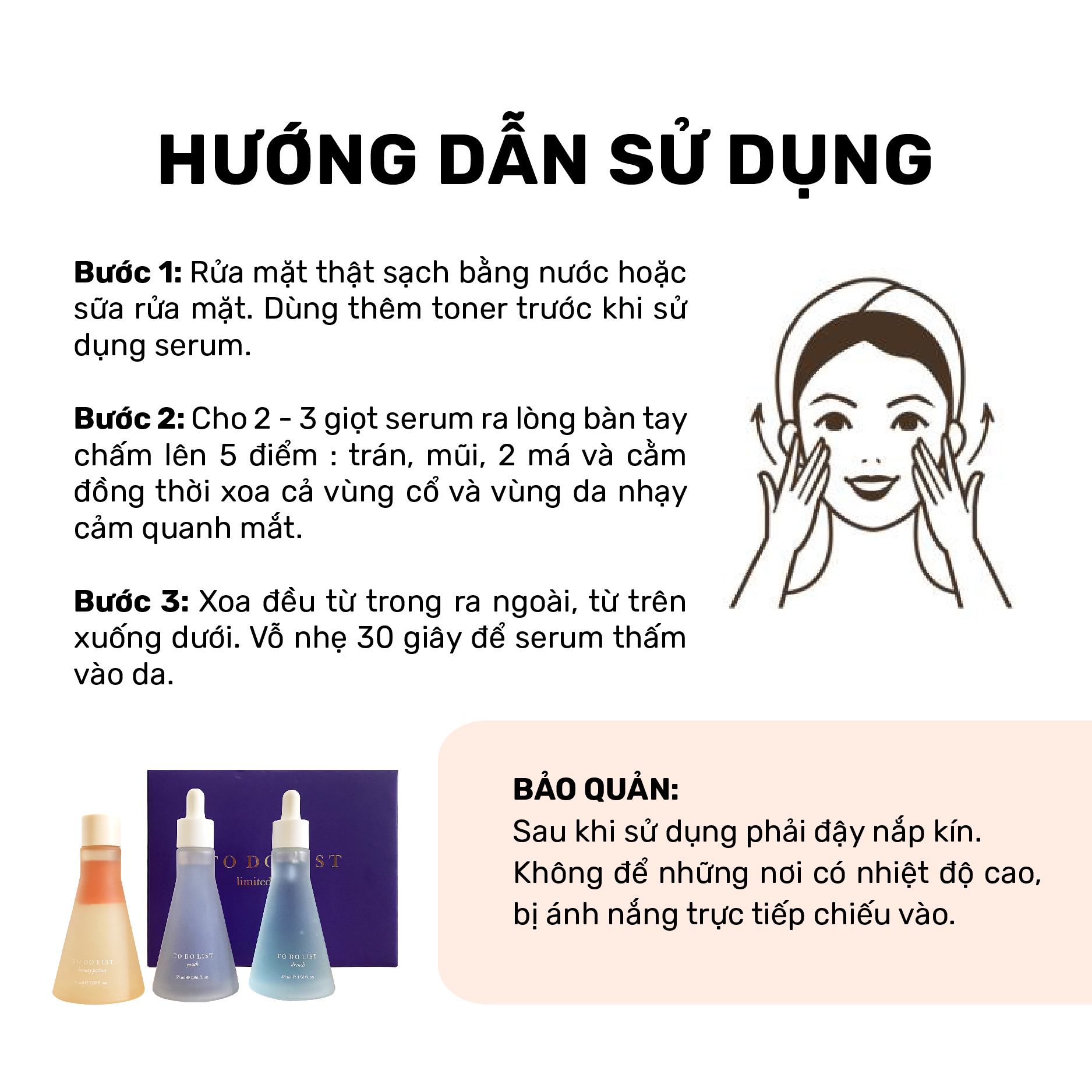 Bộ 3 tinh chất hỗ trợ giảm mụn, dưỡng da phục hồi, dưỡng ẩm To Do List