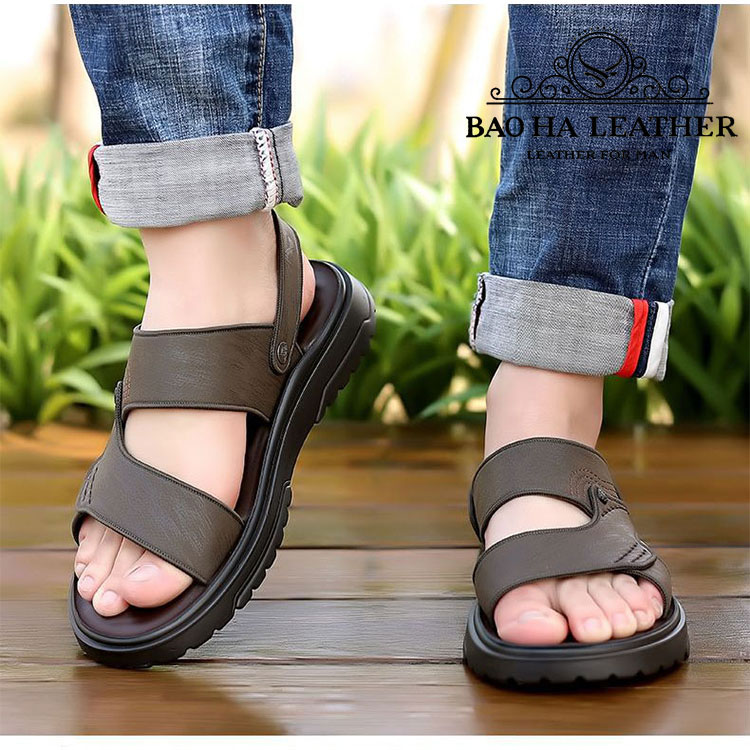 Dép quai hậu nam trung niên đơn giản, mềm nhẹ, thoải mái BHD1915 Giày sandal nam quai ngang