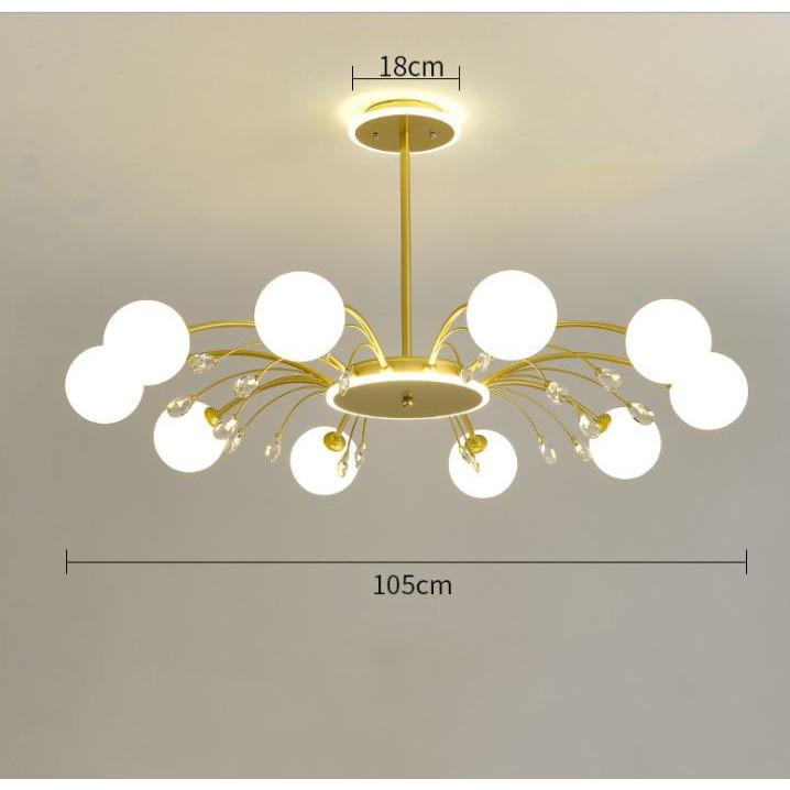 Đèn chùm LOTEC loại 10 bóng cao cấp trang trí nhà cửa độc đáo - kèm bóng LED chuyên dụng.