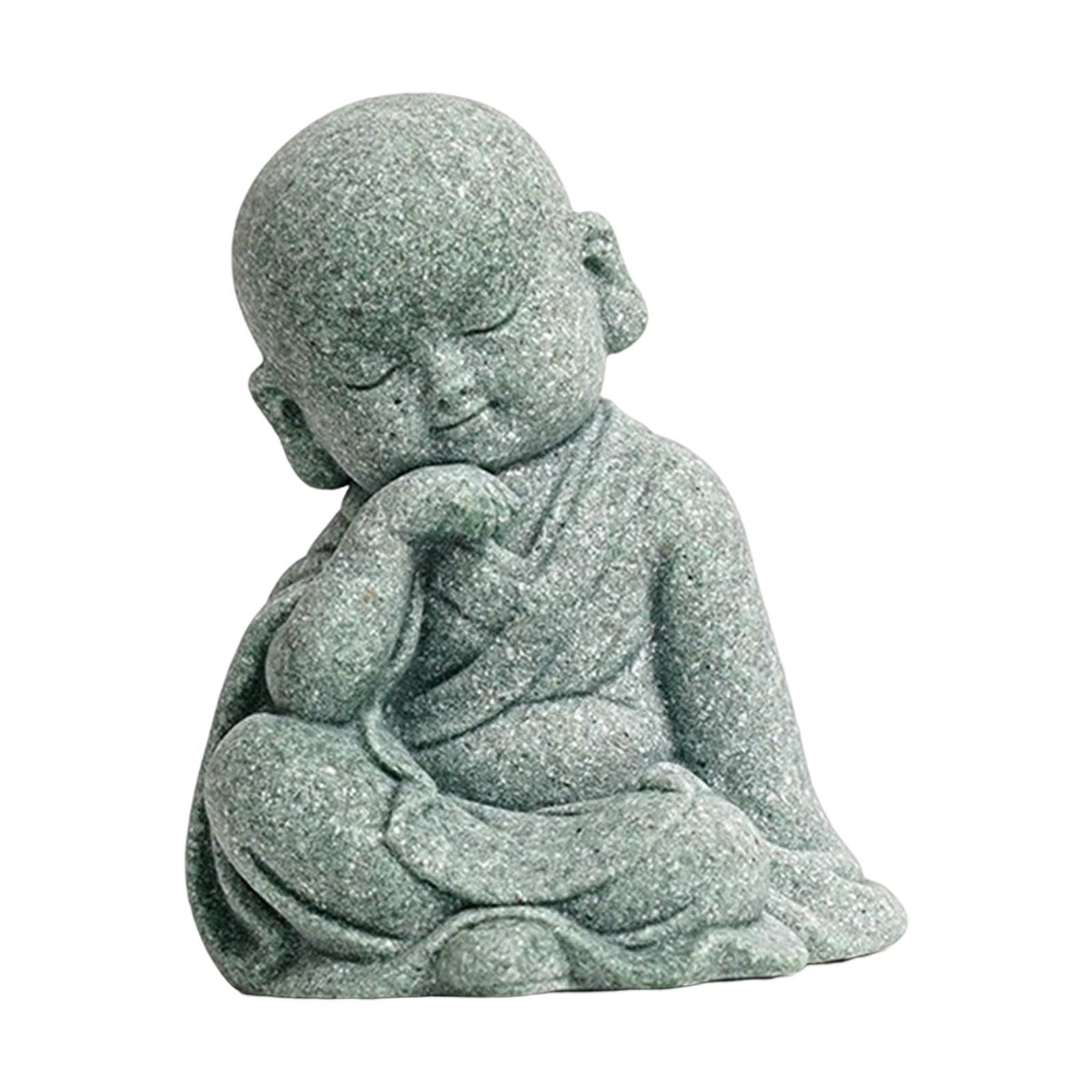 Monk Figurine Buddha Statue Sculpture Chinese Sculpture for Tabletop Car Outdoor