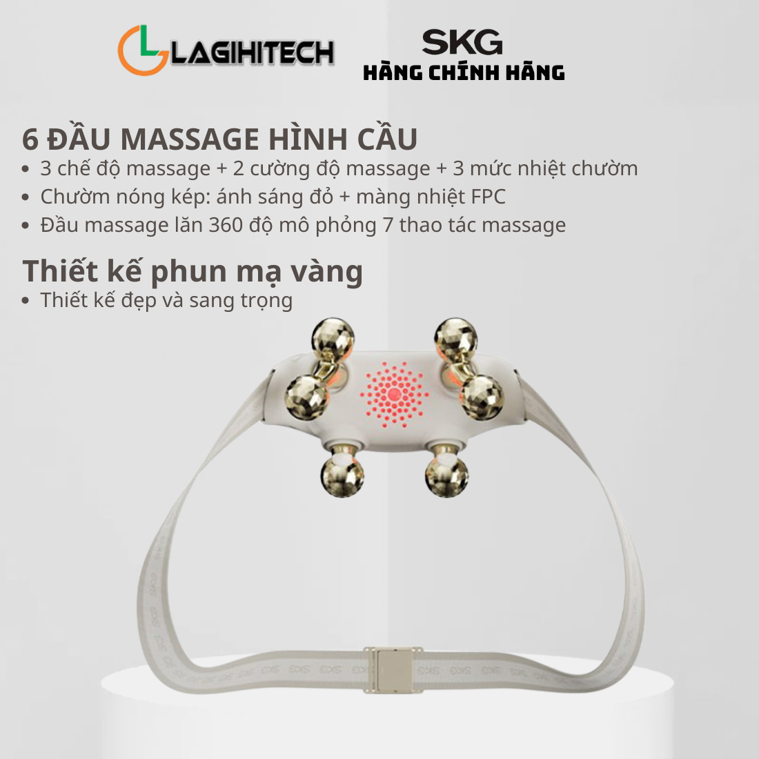 Máy Massage Cổ Vai Gáy SKG H5-2 Cao Cấp, Máy Mát Xa Vật Lý Giúp Giảm Đau Mỏi Cổ Vai Gáy - Hàng Chính Hãng