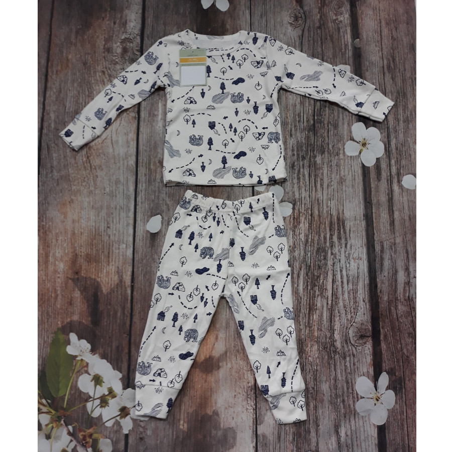 Bộ quần áo dài tay bé trai chất cotton size 1-5 (Giao mầu ngẫu nhiên)