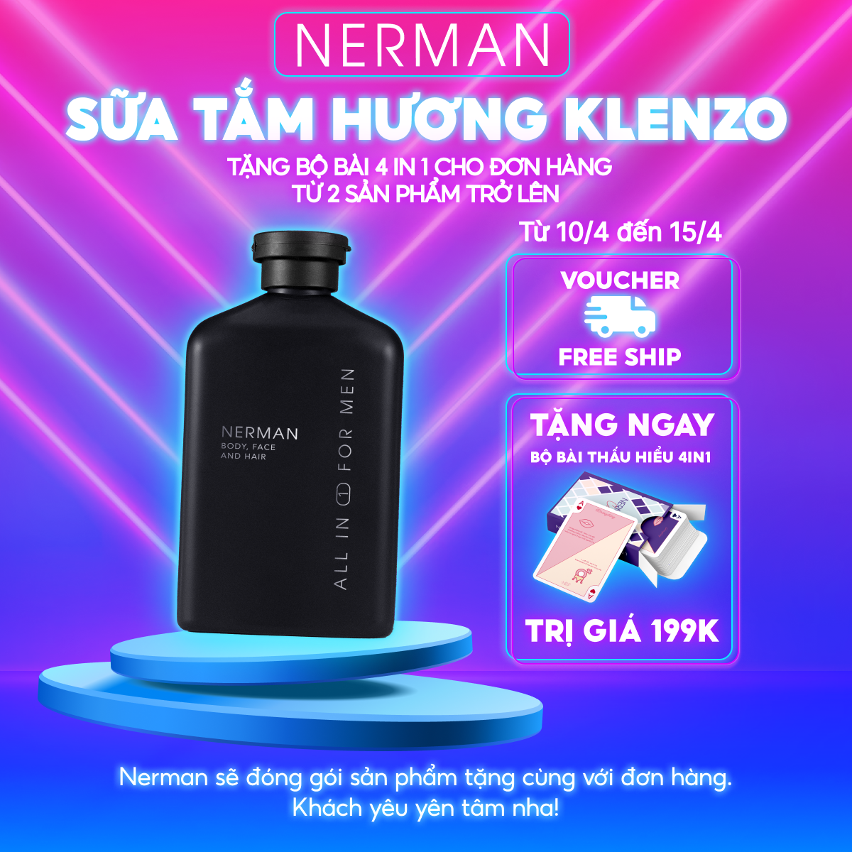 Sữa tắm gội hương nước hoa cao cấp Gentleman 3 in 1 NERMAN 350ml