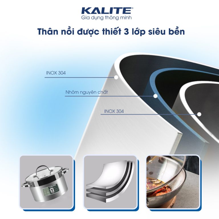 Bộ Nồi Chảo Inox Cao Cấp KALITE KL-333 Tiêu Chuẩn Châu Âu, Chống Bám Dính Gỉ Sét - Hàng Chính Hãng