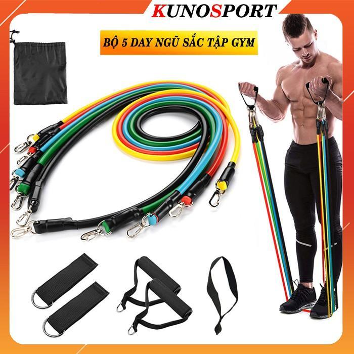 Bộ 5 Dây Ngũ Sắc Tập Full Body I Dụng Cụ Tập Gym Cao Cấp Kunosport Zn03 - Vận Chuyển Miễn Phí Toàn Quốc