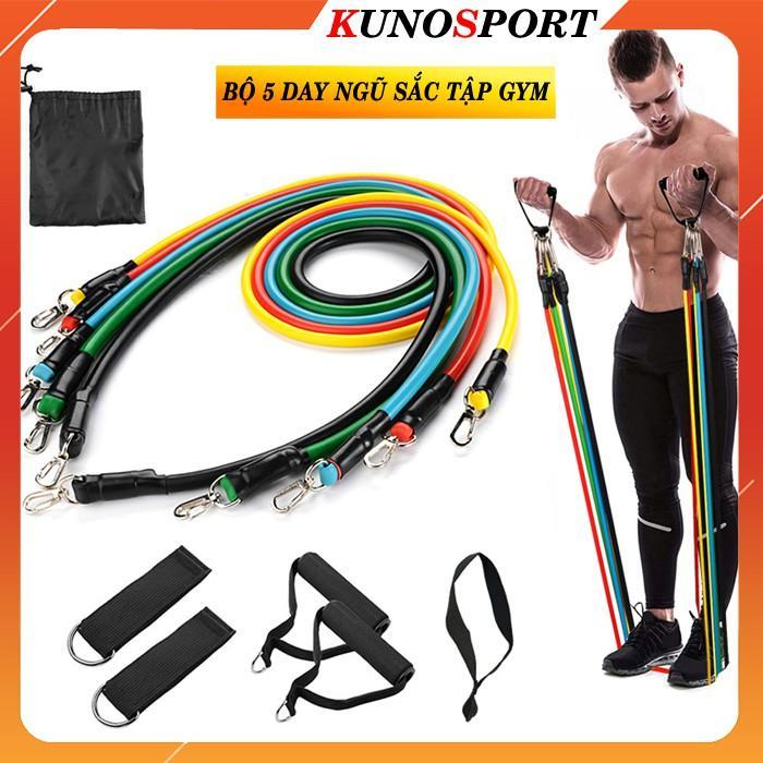 Bộ 5 Dây Ngũ Sắc Tập Full Body I Dụng Cụ Tập Gym Cao Cấp Kunosport Zn03 - CH Hương Thị Miễn Phí Vận Chuyển