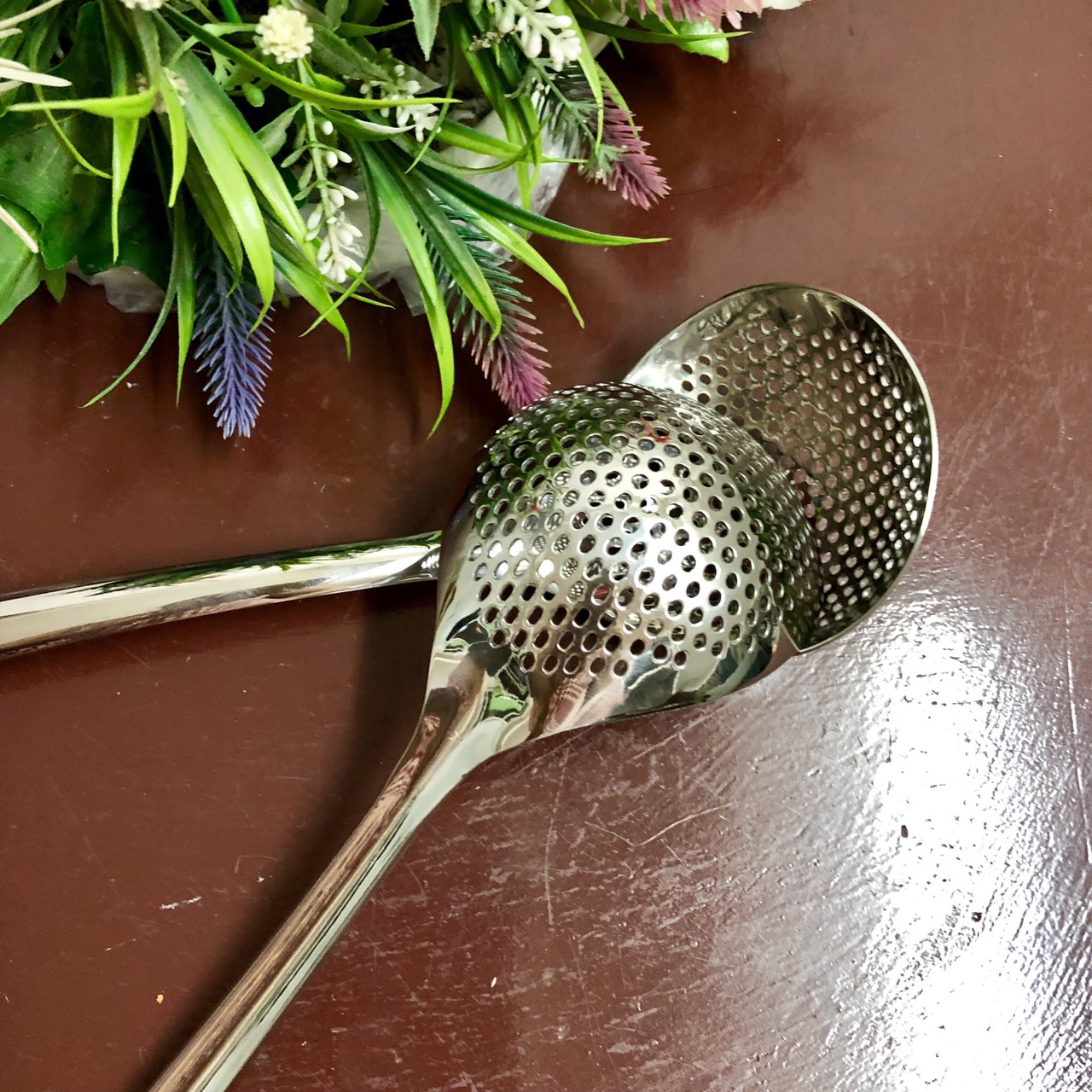 Vá Canh LỔ Inox Siêu Dày - Muỗng Muôi Lổ - Muỗng LƯỜI dùng vớt thức ăn, thực phẩm không dùng nước soup. Dụng cụ nhà bếp tiện lợi và thiết yếu với mọi gia đình