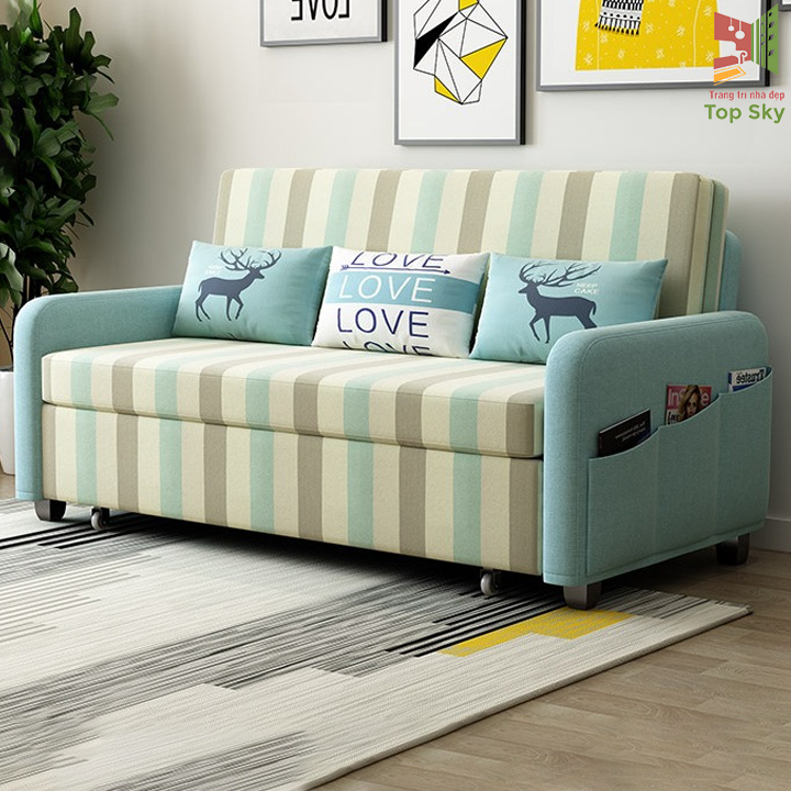 [ HÀNG HÓT ] Giường Sofa Gấp Gọn Thông Minh Thành Ghế Sofa – Giường Ngủ Thông Minh 2 Trong 1 - Giường Sofa  Cao Cấp Có Ngăn Chứa Đồ đồ