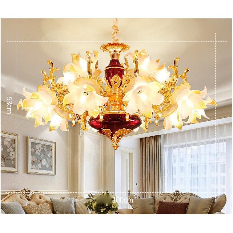 Đèn chùm 15 tay phong cách Châu Âu hàng chuẩn đẹp - kèm bóng LED chuyên dụng