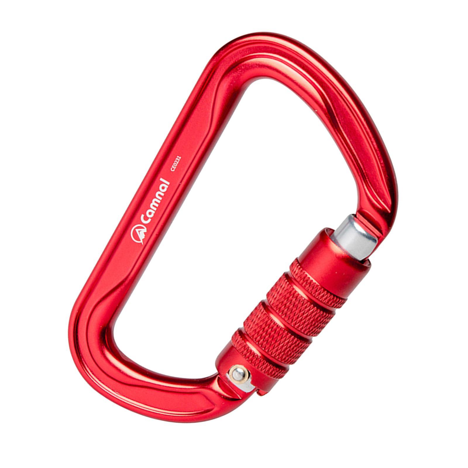 Professional Rock Climbing Carabiner Screw Lock Heavy Duty Carabiner Red